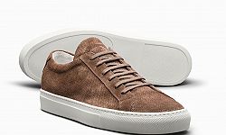 perforated light suede sneakers