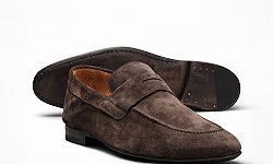 Penny loafer velour braun