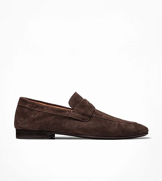 Penny loafer velour braun